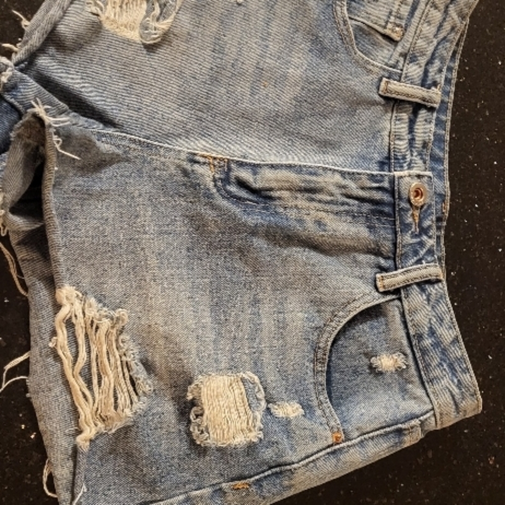 Distressed Denim Shorts